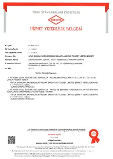 TSE Hizmet Yeterlilik Belgesi